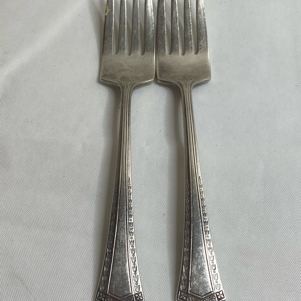 Lot Of 2  Vintage Universal Silver Overlaid Fork Silverplate 6 inches